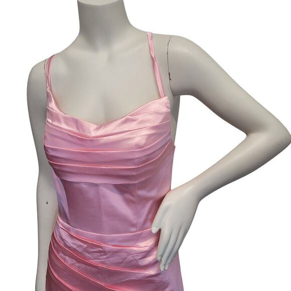 NWT Beautiful Bubblegum Pink Formal Gown Prom Dress Wedding Bridesmaid MOTB - Picture 6 of 11